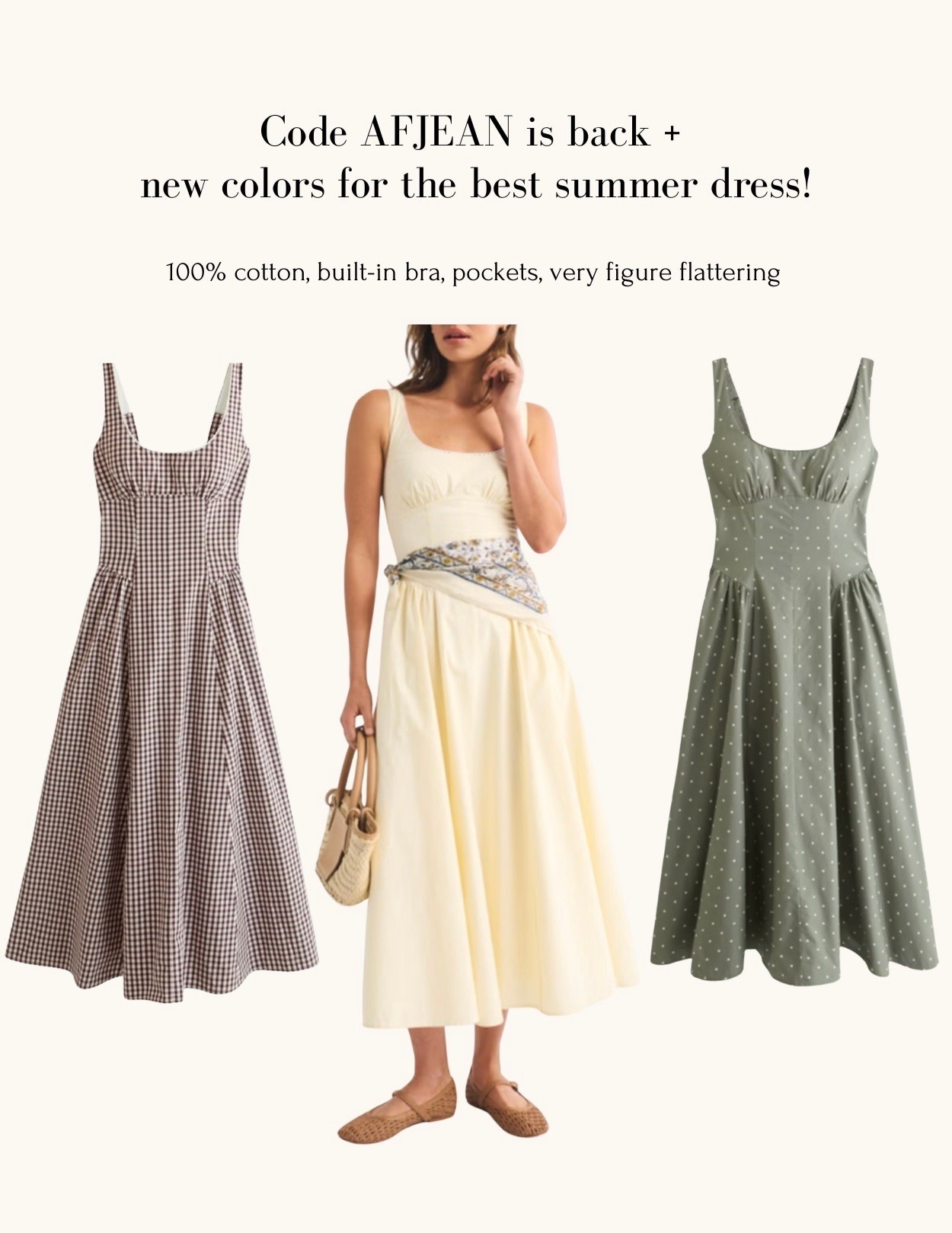 Code AFJEAN makes this a great price for a fab 100% cotton dress in new colors. I take my true size XXS petite 

Summer dress , wedding guest , summer events , European / Italy vacation travel dress

#LTKPetite #LTKTravel #LTKSeasonal