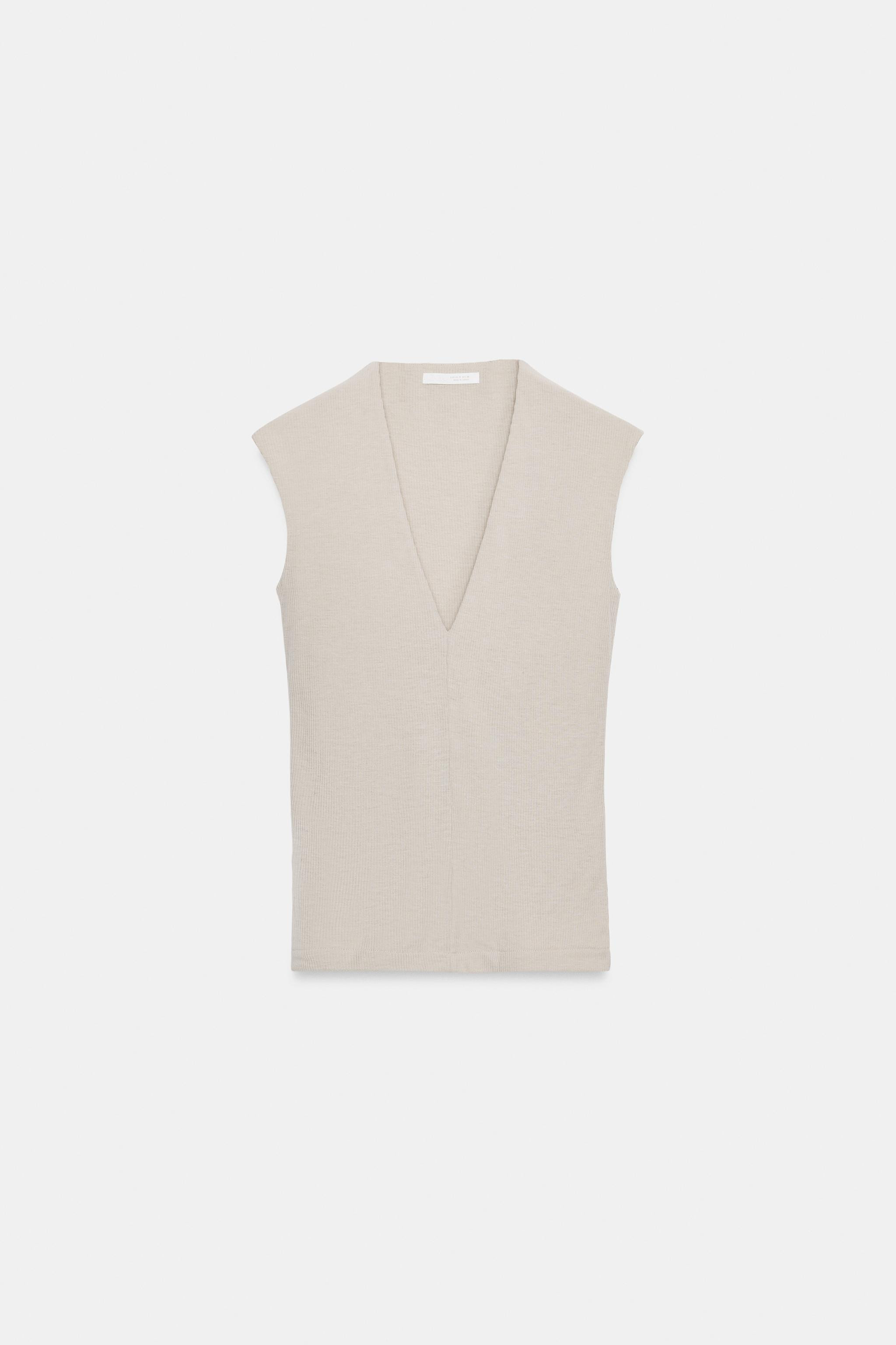 RIBBED V-NECK T-SHIRT | Zara US