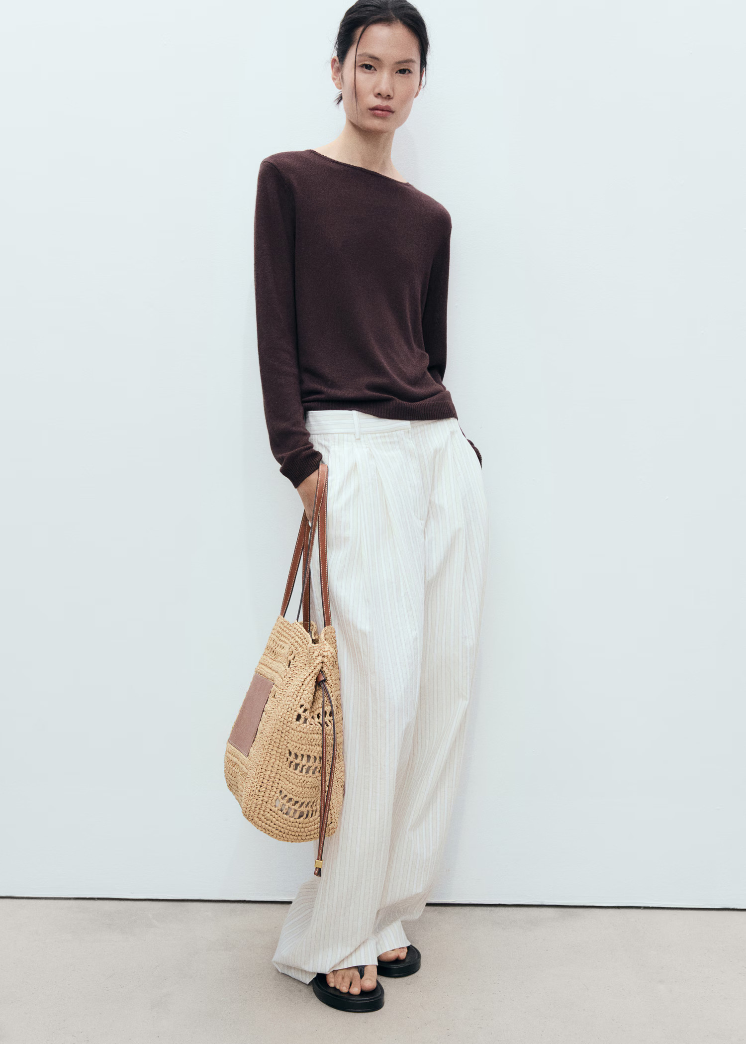 Natural fibre shopper bag - Women | MANGO United Kingdom | MANGO (UK)