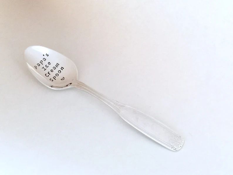 Vintage hand stamped spoon, Great Father's Day gift, Papa's Ice Cream Spoon, Ice cream shovel, Fu... | Etsy (US)