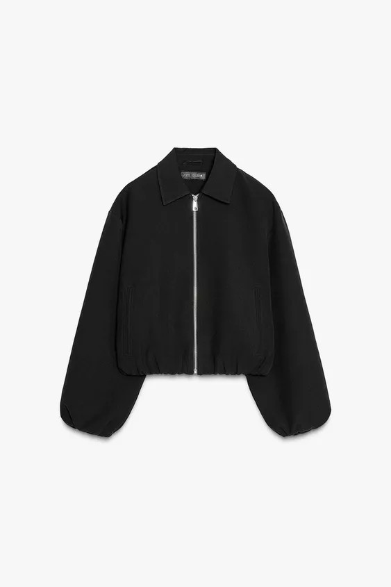 PUFFED ZIPPERED BOMBER JACKET | Zara US