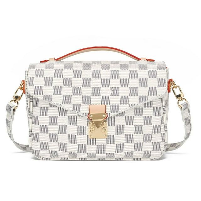 BUTIED Women Checkered Crossbody Bag with inner pouch Womens Shoulder Bag- PU Vegan Leather -Crea... | Walmart (US)