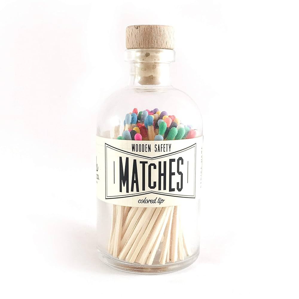 Made Market Co. Matches in Apothecary Bottle | Approx. 100 Wooden Variety Tip Safety Matchsticks ... | Amazon (US)