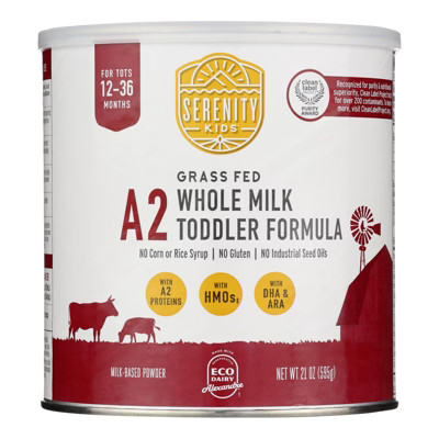 Serenity Kids Grass Fed A2 Whole Milk Toddler Formula - 21 oz | Target