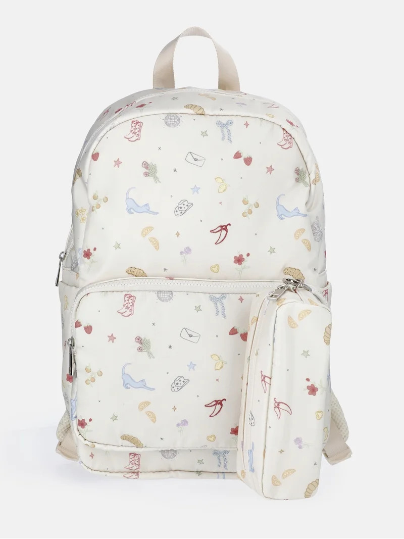 Weekend Academy Girl's Dome Backpack, Off-White Conversational | Walmart (US)