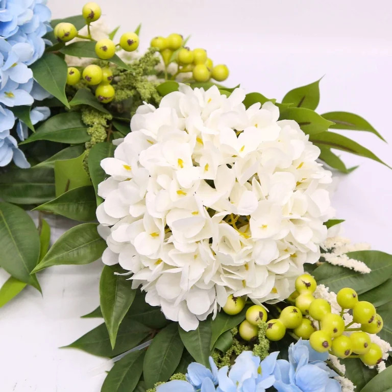 My Texas House Blue And White Artificial Hydrangea Wreath, 24" | Walmart (US)