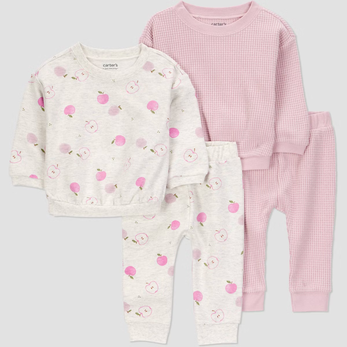 Carter's Just One You® Baby Girls' 4pc Apple Top & Bottom Set - Gray/Pink | Target