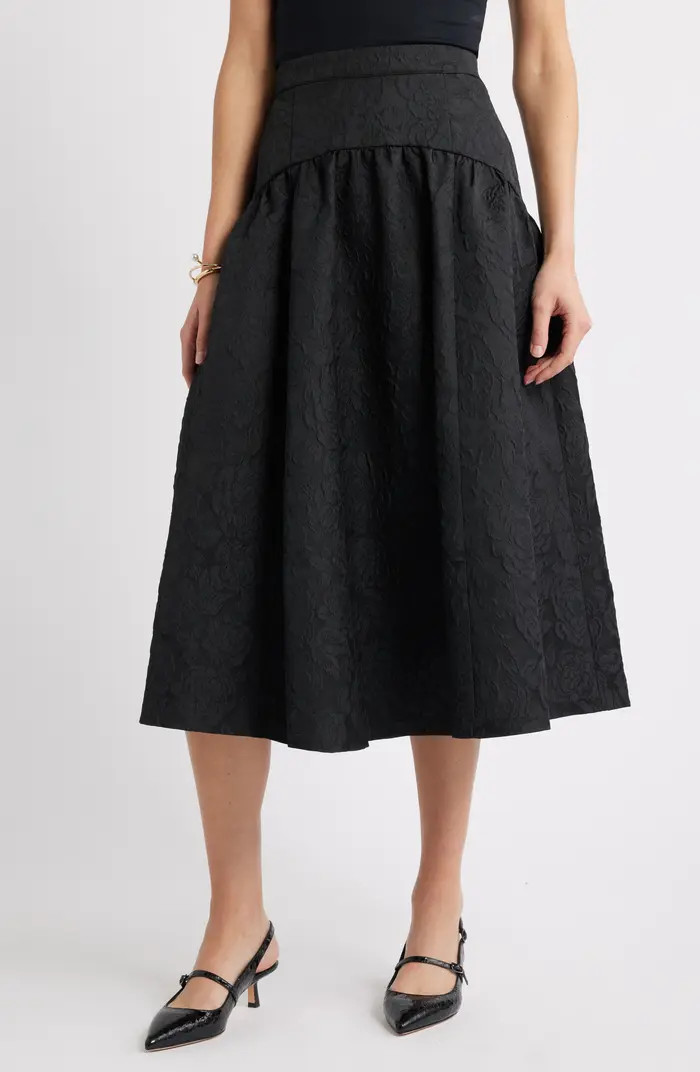 Caslon® Floral Jacquard Full Midi Skirt | Nordstrom | Nordstrom
