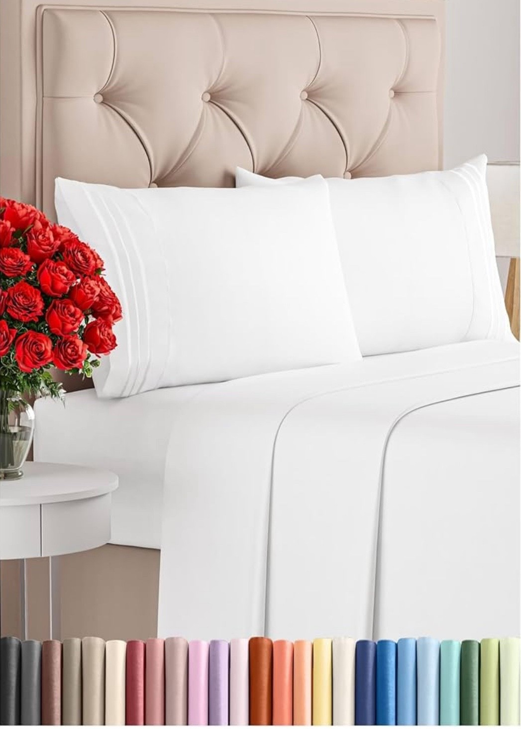 Queen Size 4 Piece Sheet Set - Comfy Breathable & Cooling Bed Sheets Set - Hotel Luxury Bedding for Women, Men, Kids & Teens - Deep Pockets, Easy Secure Fit, Soft and Wrinkle Free - Oeko-Tex - White

#LTKFindsUnder50 #LTKHome #LTKSaleAlert