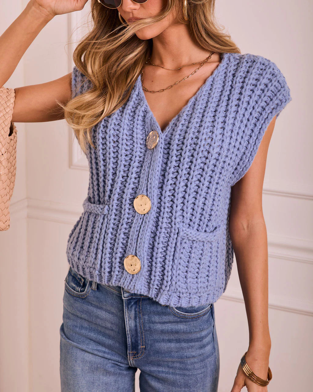 After Winter Sleeveless Ribbed Knit Sweater | VICI