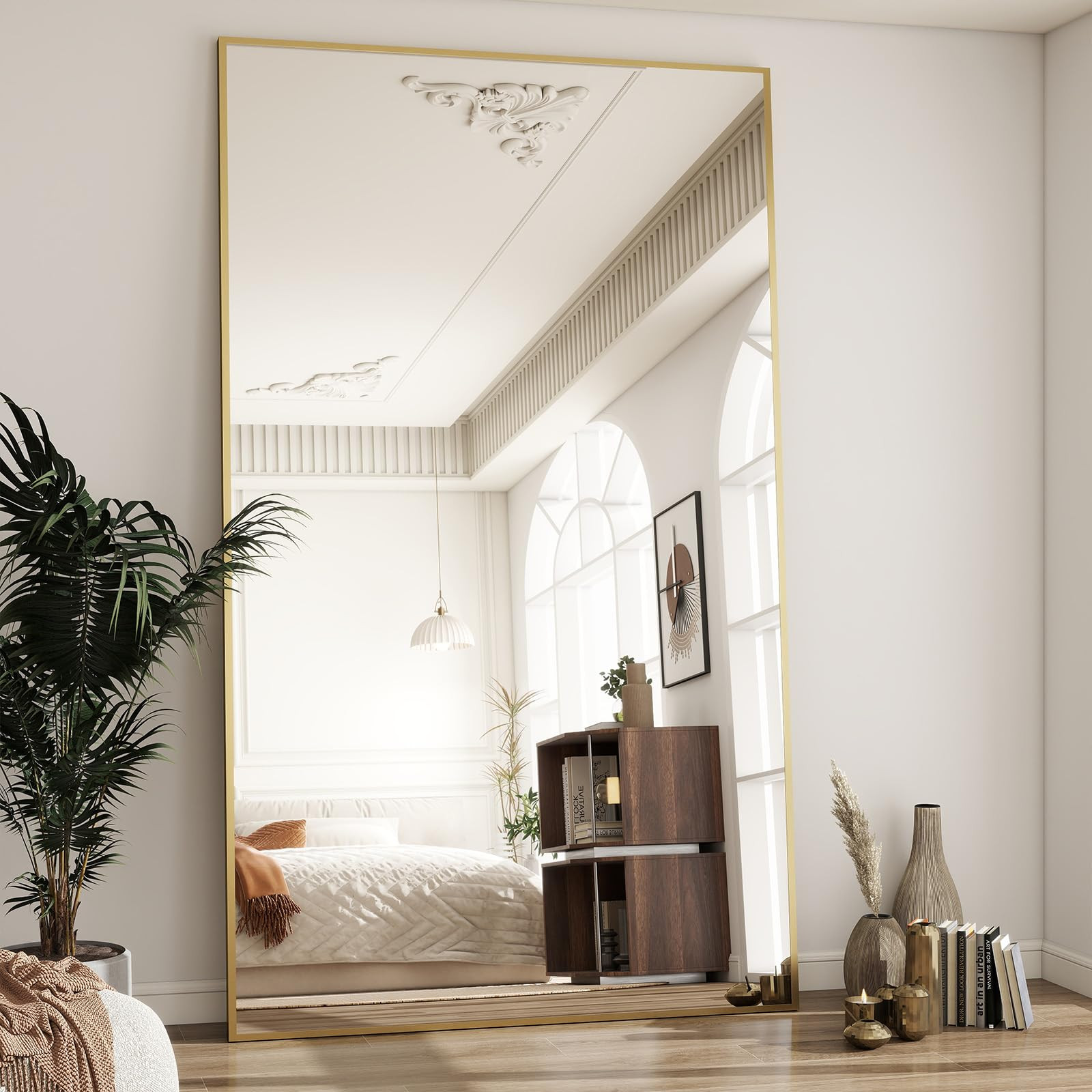 BEAUTYPEAK 77"x38" Rectangle Full Body Floor Mirrors, Full Length Mirror Hanging or Leaning, Alum... | Amazon (US)