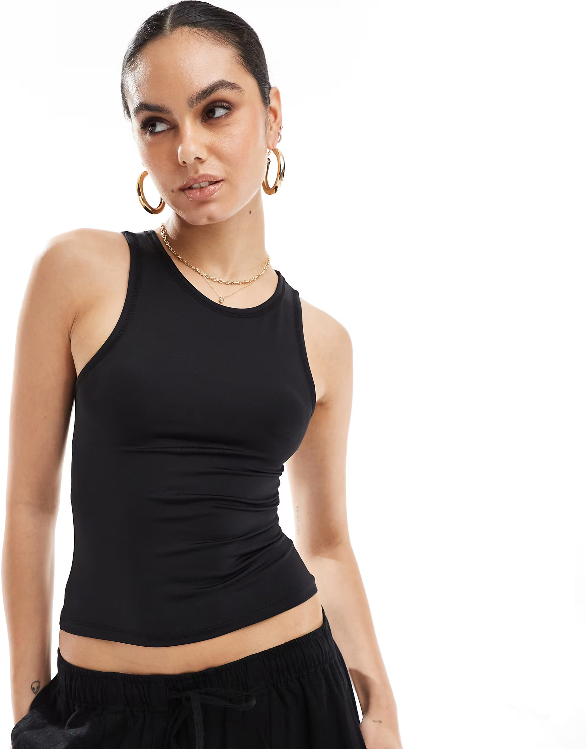 Pull&Bear polyamide racer vest in black | ASOS | ASOS (Global)