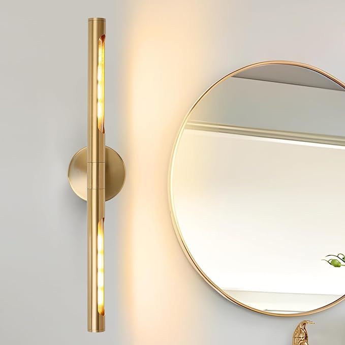 Modern Gold Wall Sconce Lighting Fixture,24'' Bathroom Lighting Fixture Over Mirror,Rotatable 360... | Amazon (US)