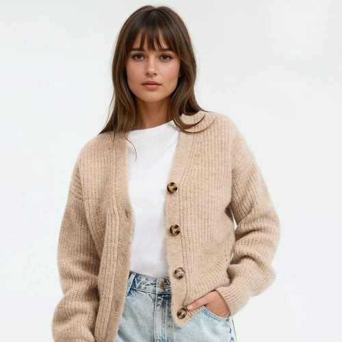 Signatures Gildas Cardigan with V-Neck in Alpaca Mix | La Redoute (UK)