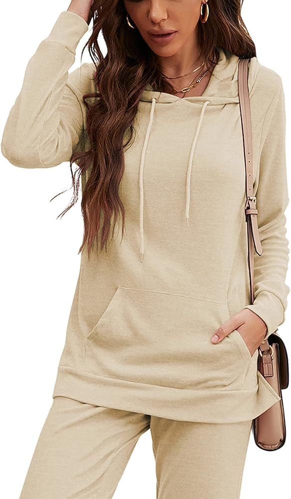 ZHENWEI Sweatsuits for Women Set Jogger Set Hoodie Two Piece Lounge Suit Long Sleeve Athletic Out... | Amazon (US)