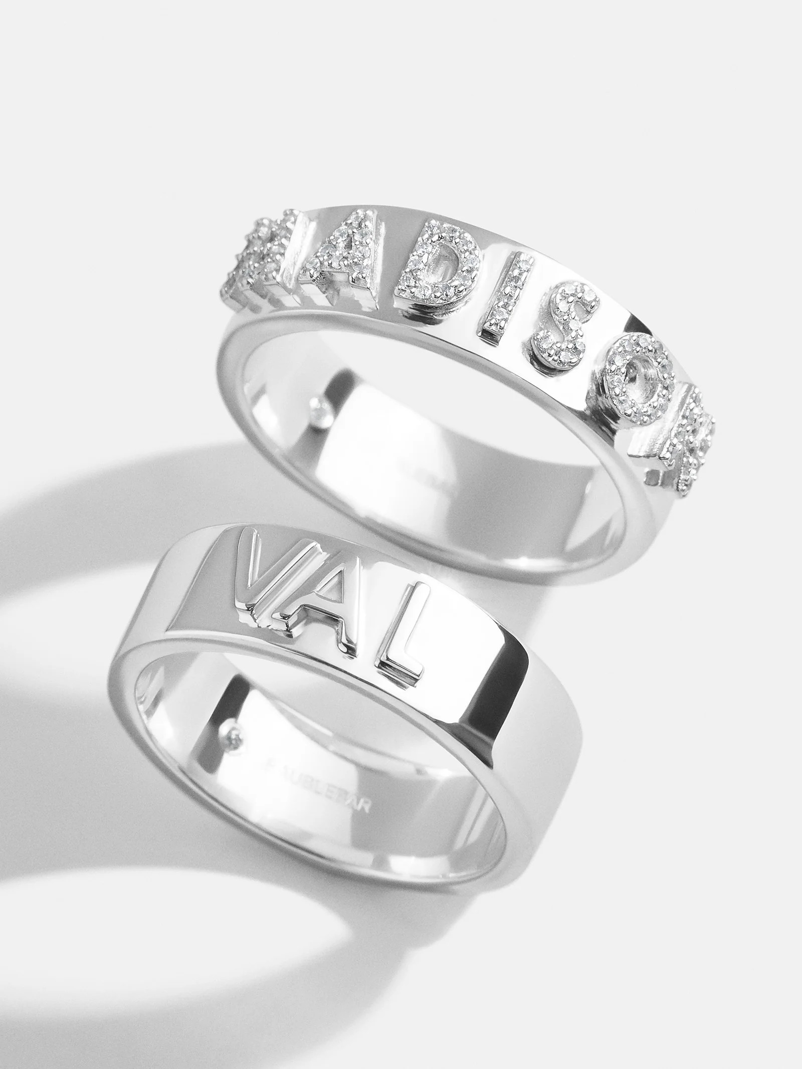 Sterling Silver Custom Block Ring - Silver | BaubleBar (US)