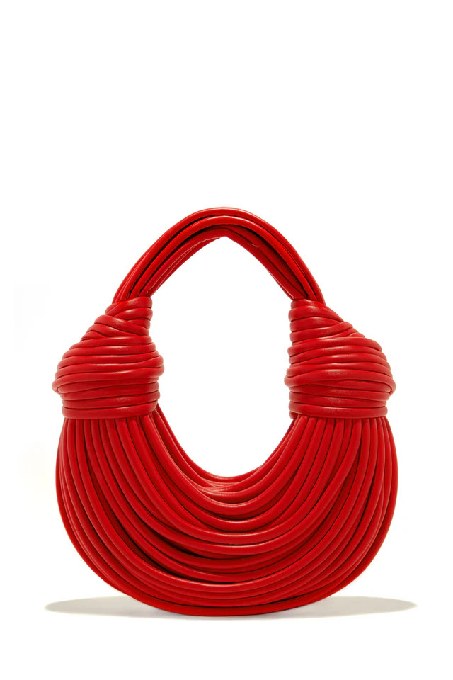 Miss Lola | Azelie Red Double Knot Spaghetti Handbag | MISS LOLA