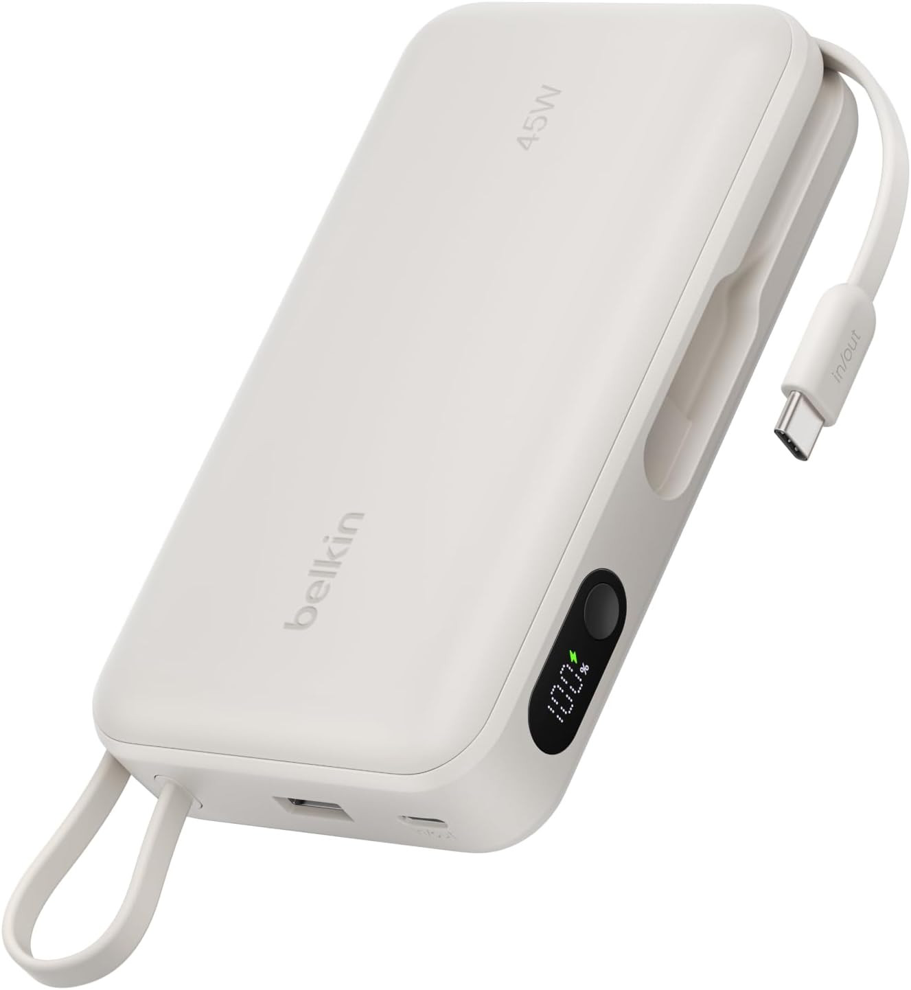 Belkin 20000mAh 45W Portable Charger Power Bank with Integrated USB C Cable | Amazon (US)