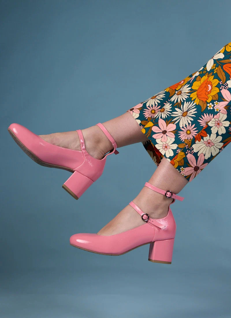 Rouen Patent Leather Mary Jane Shoes - Pink | Joanie