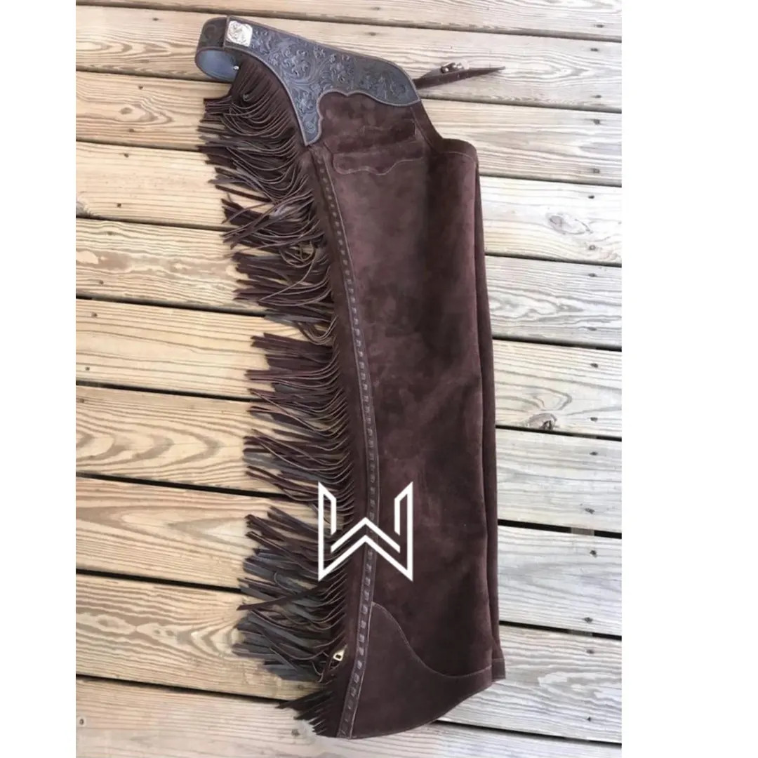 Handmade Suede Leather Western Chaps, Cowboy Rodeo Outfit, Custom Fringe - Etsy | Etsy (US)