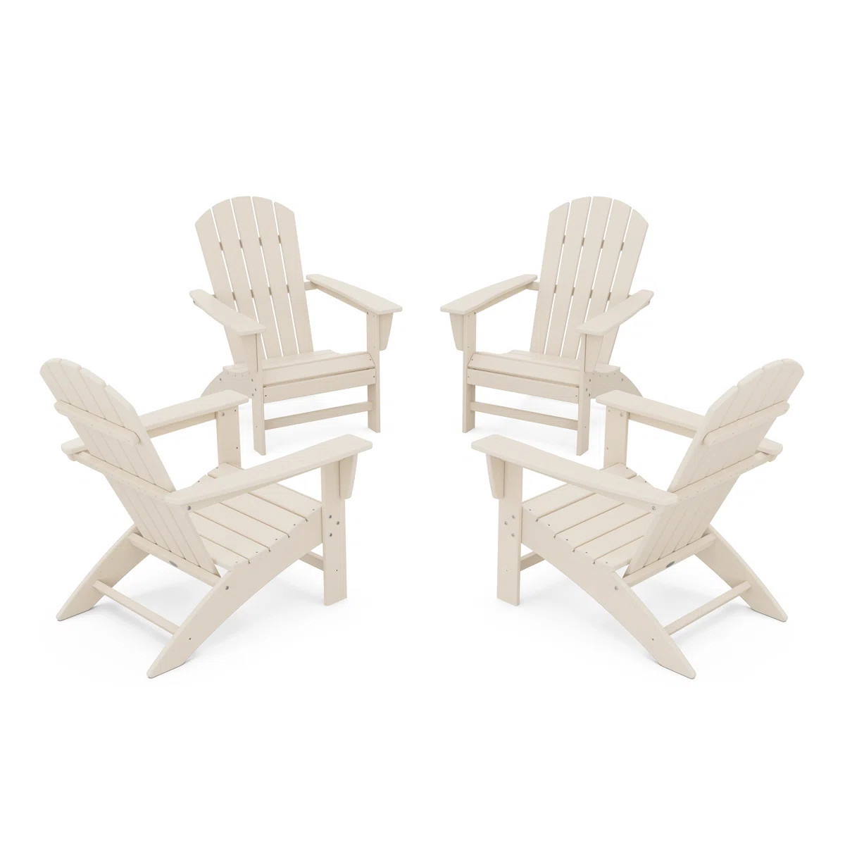 POLYWOOD Nautical Adirondack Conversation Set (Set of 4) | Wayfair North America