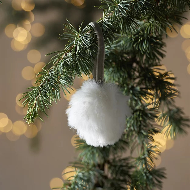 White Faux-Fur Bauble – 6cm | The White Company (UK)