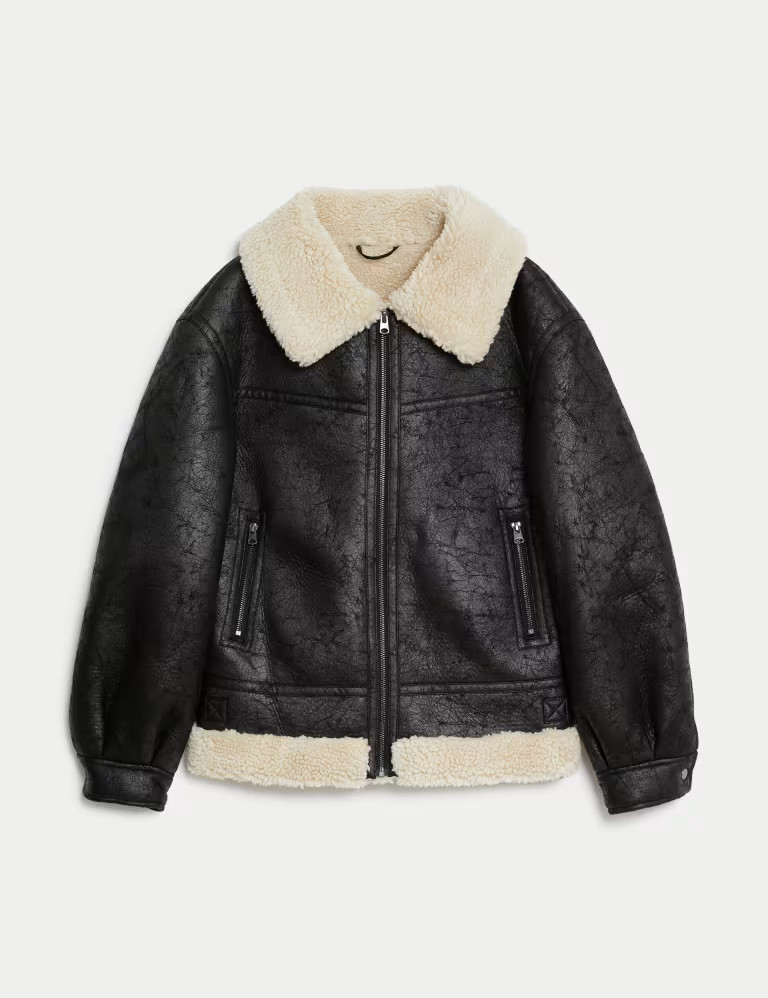 Faux Shearling Aviator Jacket | Marks & Spencer (UK)