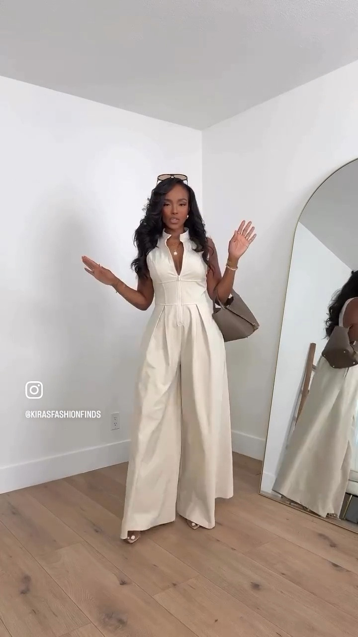 Scroll to shop this elevated neutral look! A structured wide-leg jumpsuit like this is one of those statement pieces you can style multiple ways✨

Perfect for brunch, events, dinner plans, or special occasions.

📏 Measurements: 5’4”, 140 lbs, 34D bust, 27” waist, 40” hips
  

#LTKgrwm #LTKootd #LTKPetite