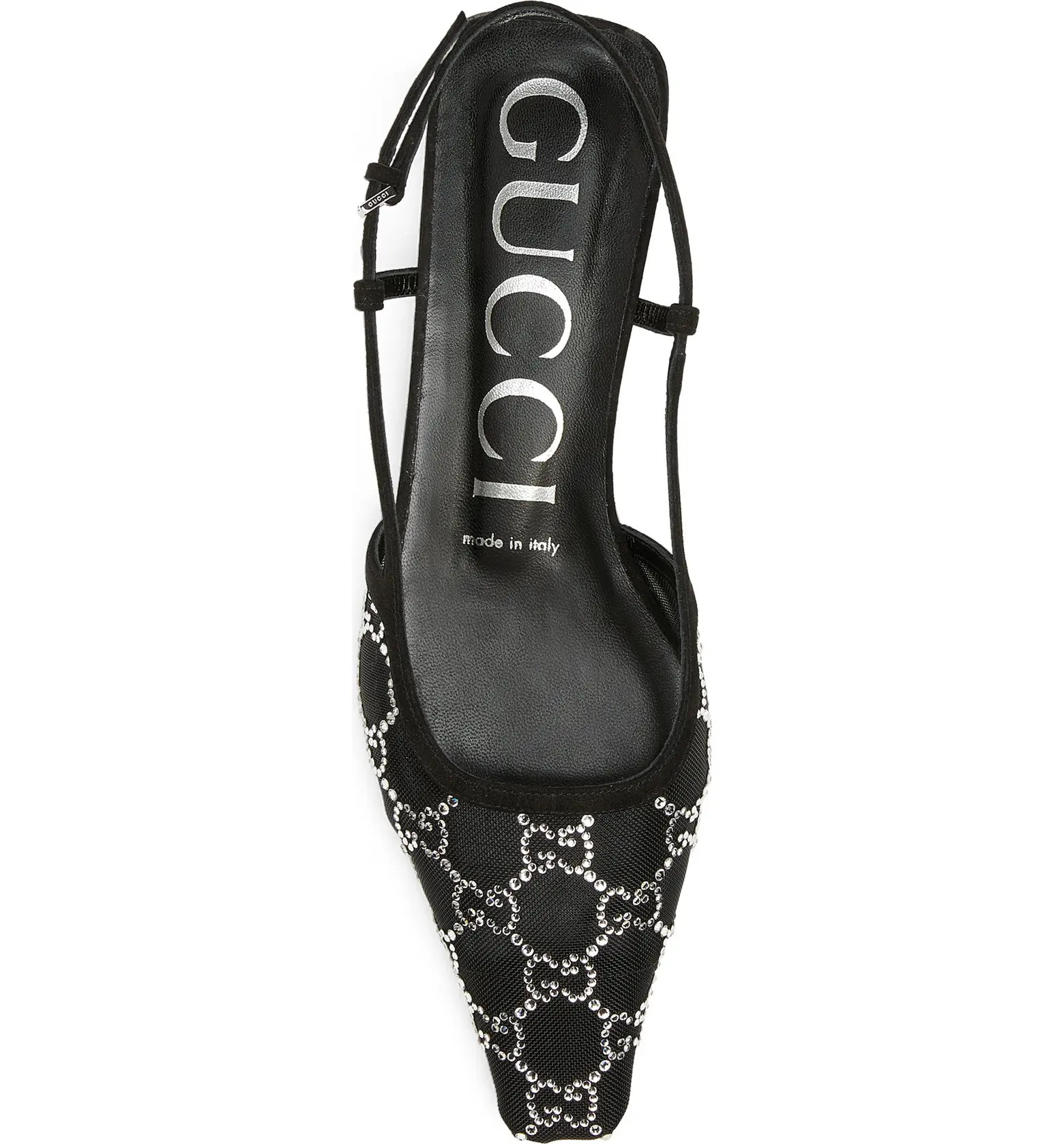 Gucci GG Crystal Embellished Pointed Toe Slingback Flat (Women) | Nordstrom | Nordstrom