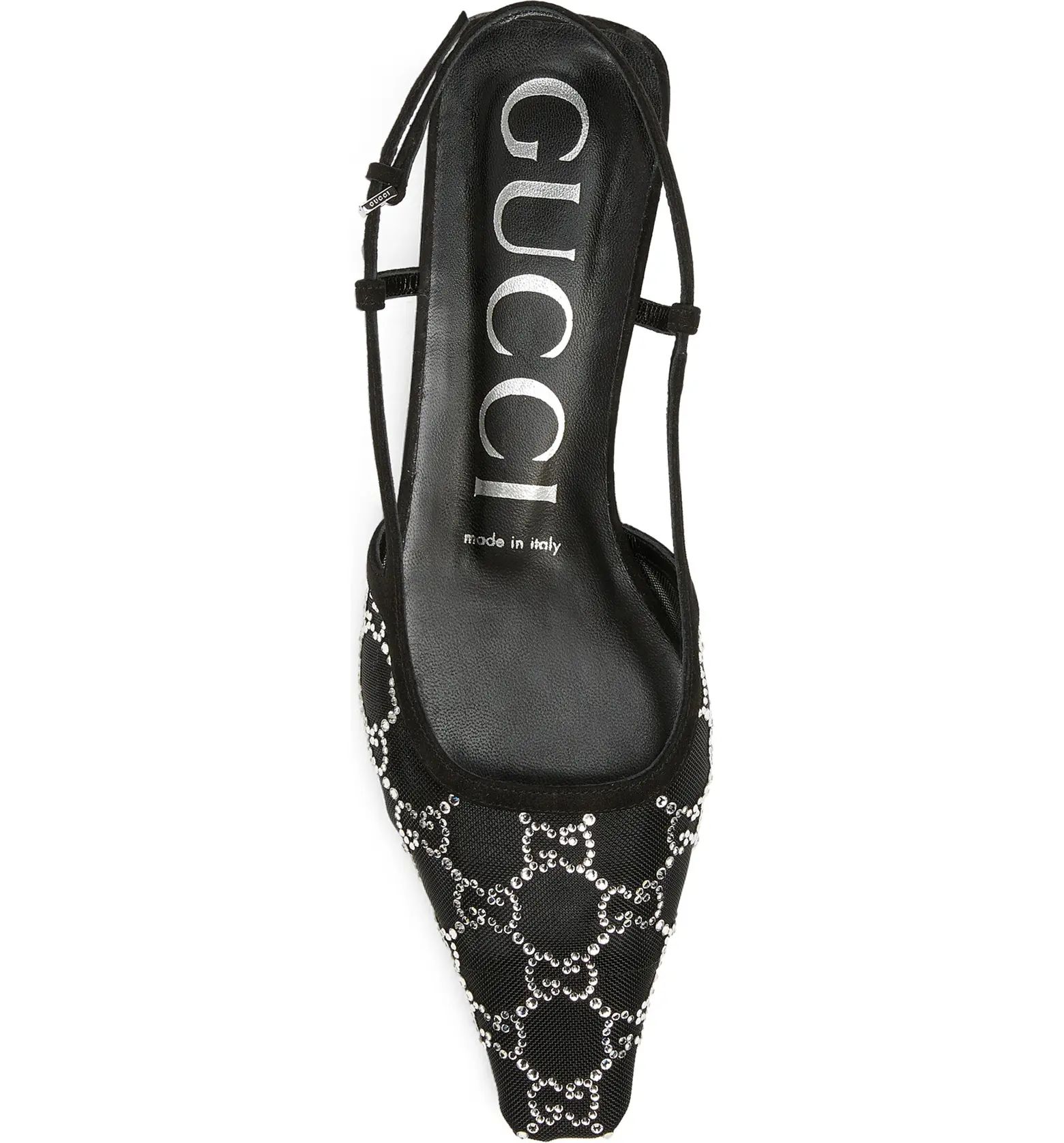 Gucci GG Crystal Embellished Pointed Toe Slingback Flat (Women) | Nordstrom | Nordstrom