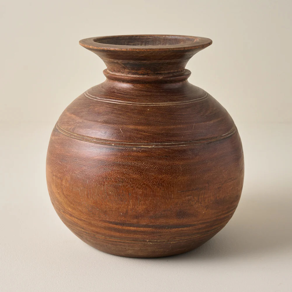 Theo Aged Wood Vase | Magnolia