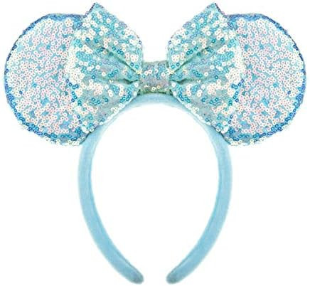 A Miaow Sequin Black Mouse Ears Headband MM Glitter Hair Clasp Adults Women Butterfly Hair Hoop Birt | Amazon (US)