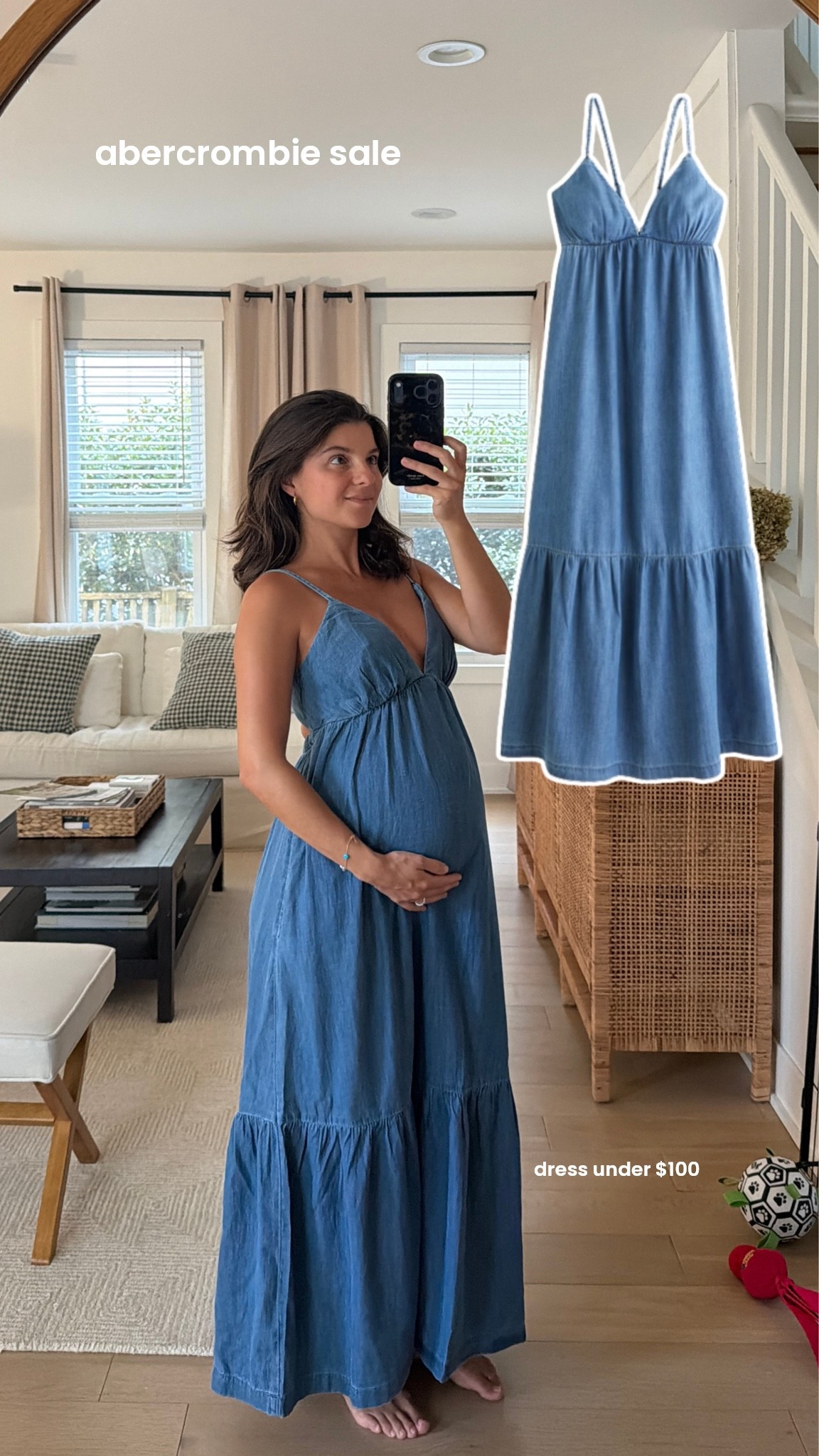 [8/20/26] @abercrombie sale | 30% off almost everything | living in these easy dresses that are non-maternity and perfect for the bump! Wearing size small petite in medium wash.

#LTKBump #LTKPetite #LTKSeasonal