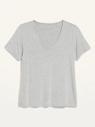 Short-Sleeve Luxe V-Neck T-Shirt for Women | Old Navy (US)