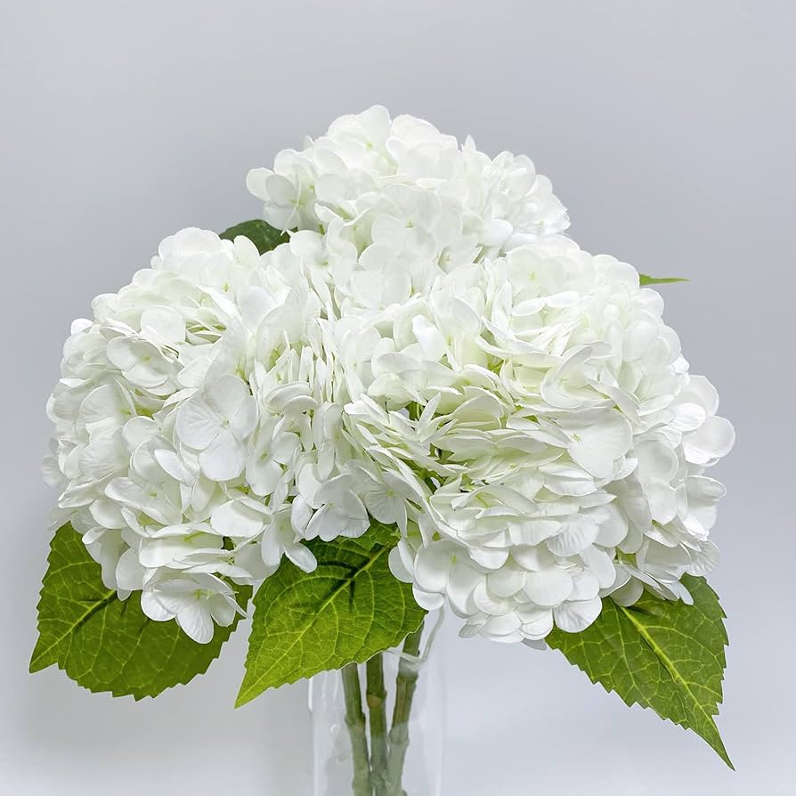 YalzoneMet Hydrangea Artificial Flowers Lifelike Light Real Touch Fake Latex 21 inch Large Hydran... | Amazon (US)