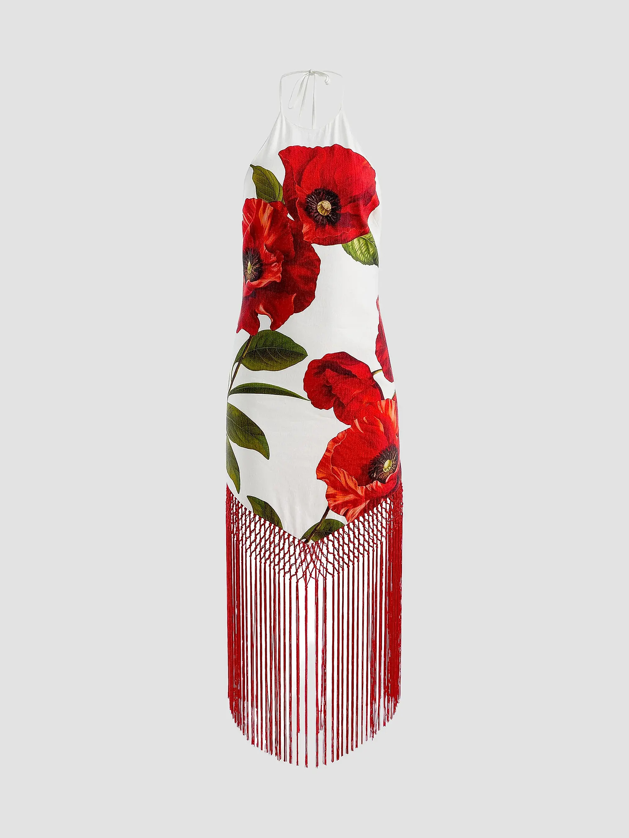 Mallory Floral Fringe-Hem Midi-Dress | Saks Fifth Avenue