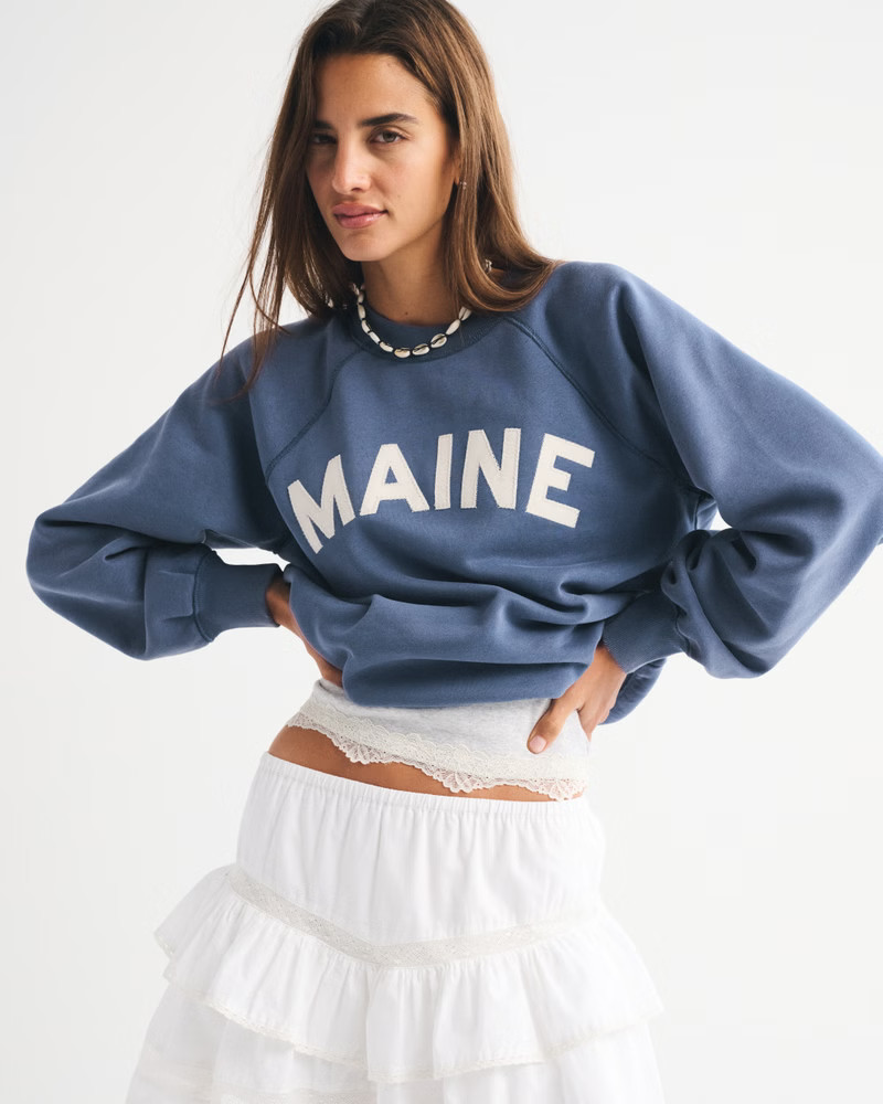 Graphic Raglan Classic Sunday Crew | Abercrombie & Fitch (US)