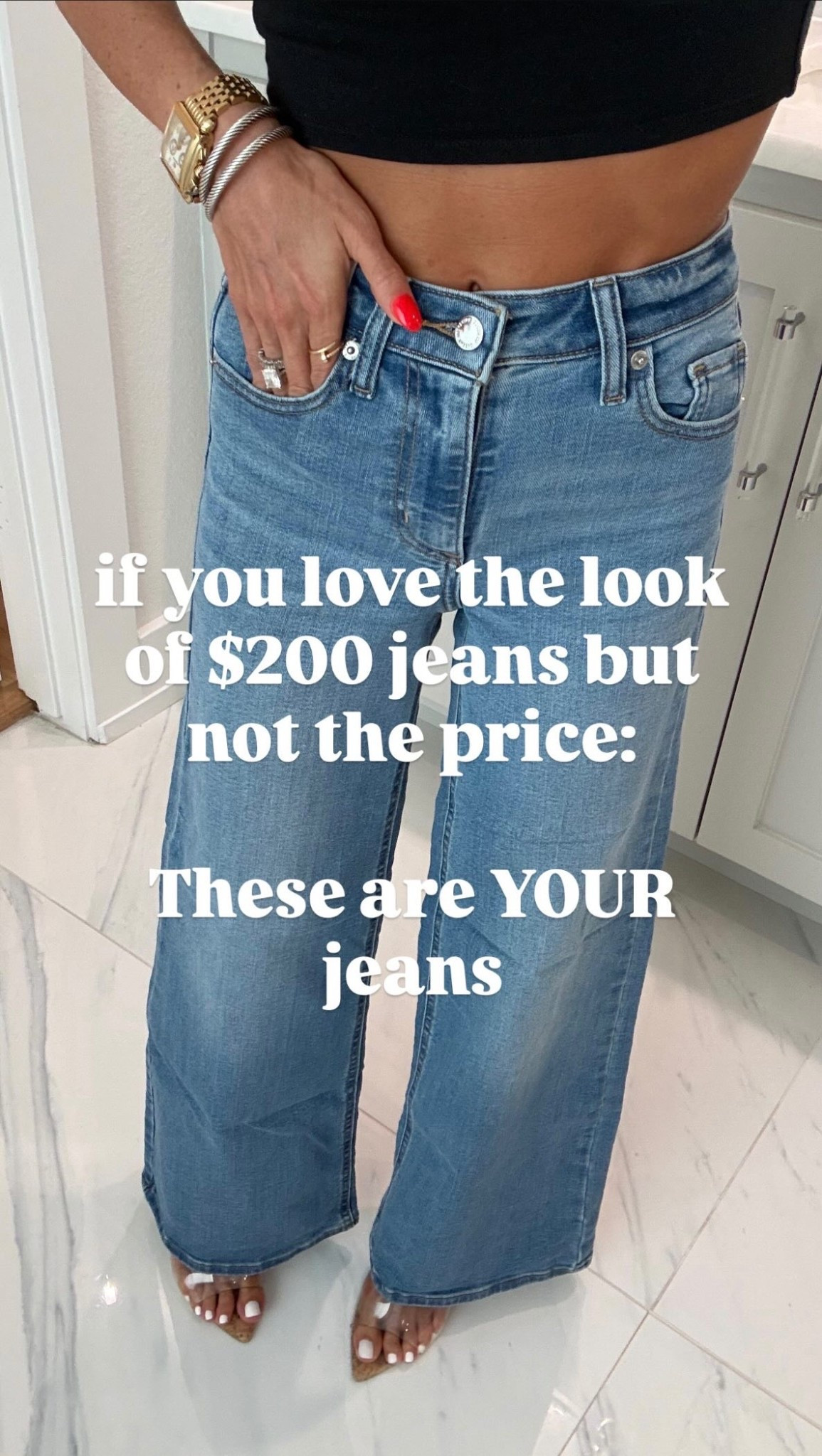 If you love expensive-looking denim, I found your jeans! these wide-leg jeans that look WAY more expensive than they are 👀 They’re only $28 😮 And they come in petite inseams (and regular + tall). These seriously look just like other $200 - $300 jeans. These are already selling out, so grab them if they have your size, trust me 😉 

#widelegjeans #affordablefashion #jeansunder50 #affordabledenim #lookforless 

affordable wide leg jeans, designer look for less, designer denim for less, affordable denim, wide leg jeans for women, flattering wide leg jeans, high waisted wide leg jeans, expensive looking jeans, affordable fashion finds

#LTKPetite #LTKSeasonal #LTKOver40