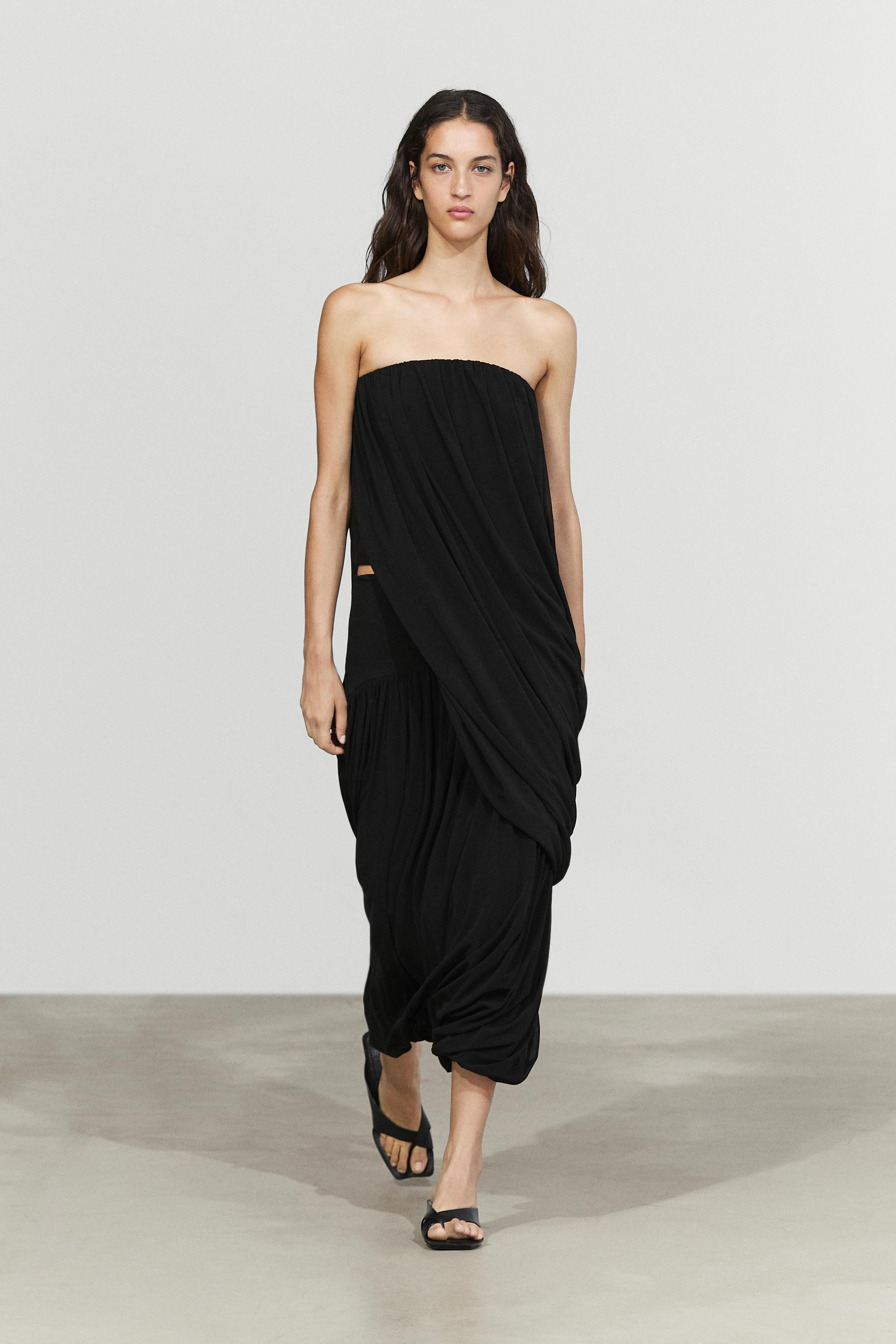 Strapless flowing top | Massimo Dutti UK
