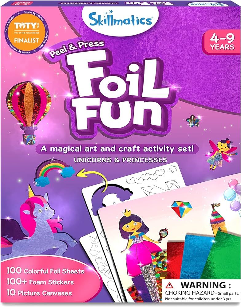 Skillmatics Art & Craft Activity - Foil Fun Unicorns & Princesses, No Mess Art for Kids, Craft Kits & Supplies, DIY Creative Activity, Easter Gifts for Girls & Boys Ages 4, 5, 6, 7, 8, 9, Travel Toys | Amazon (US)