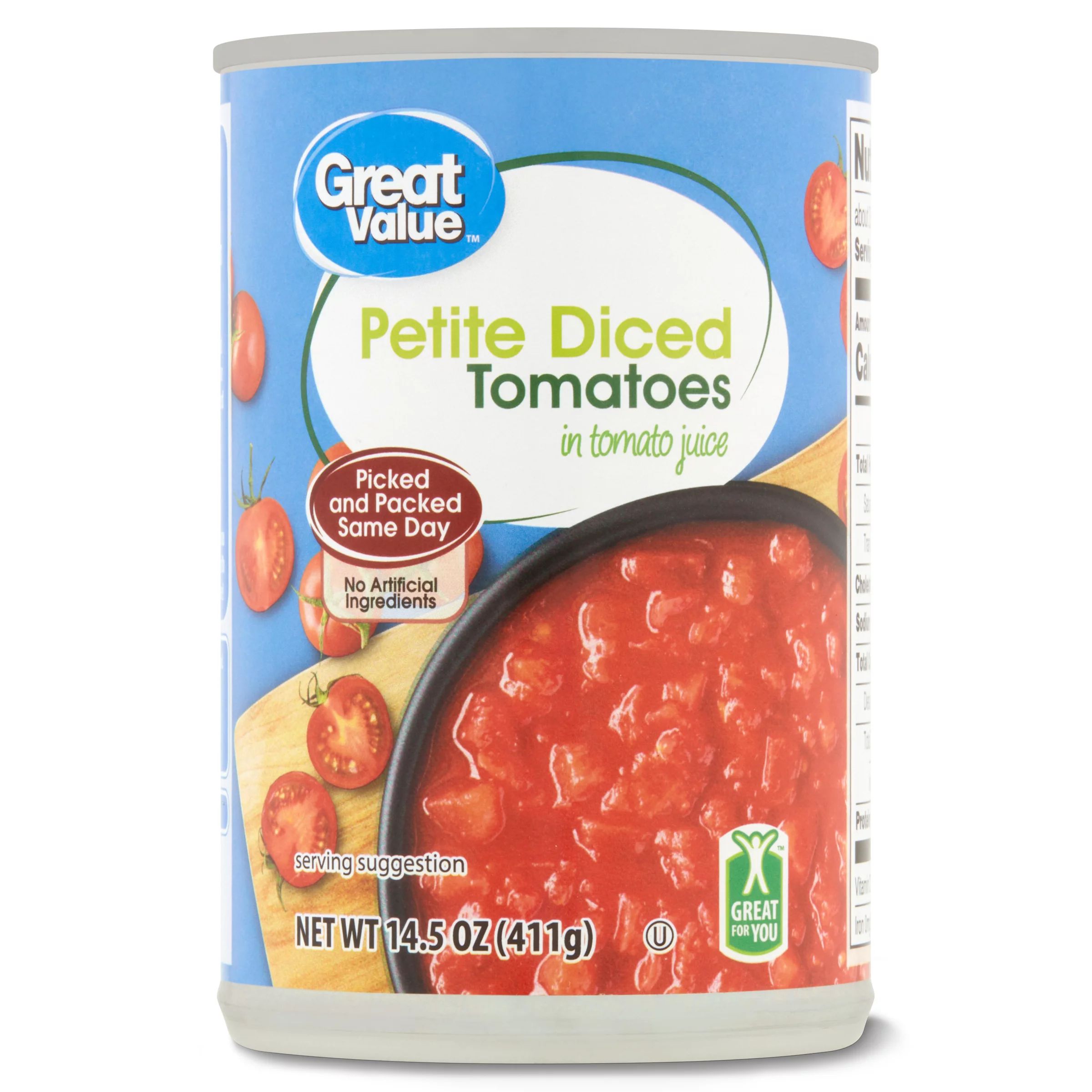 Great Value Petite Diced Tomatoes in Tomato Juice, 14.5 Oz | Walmart (US)