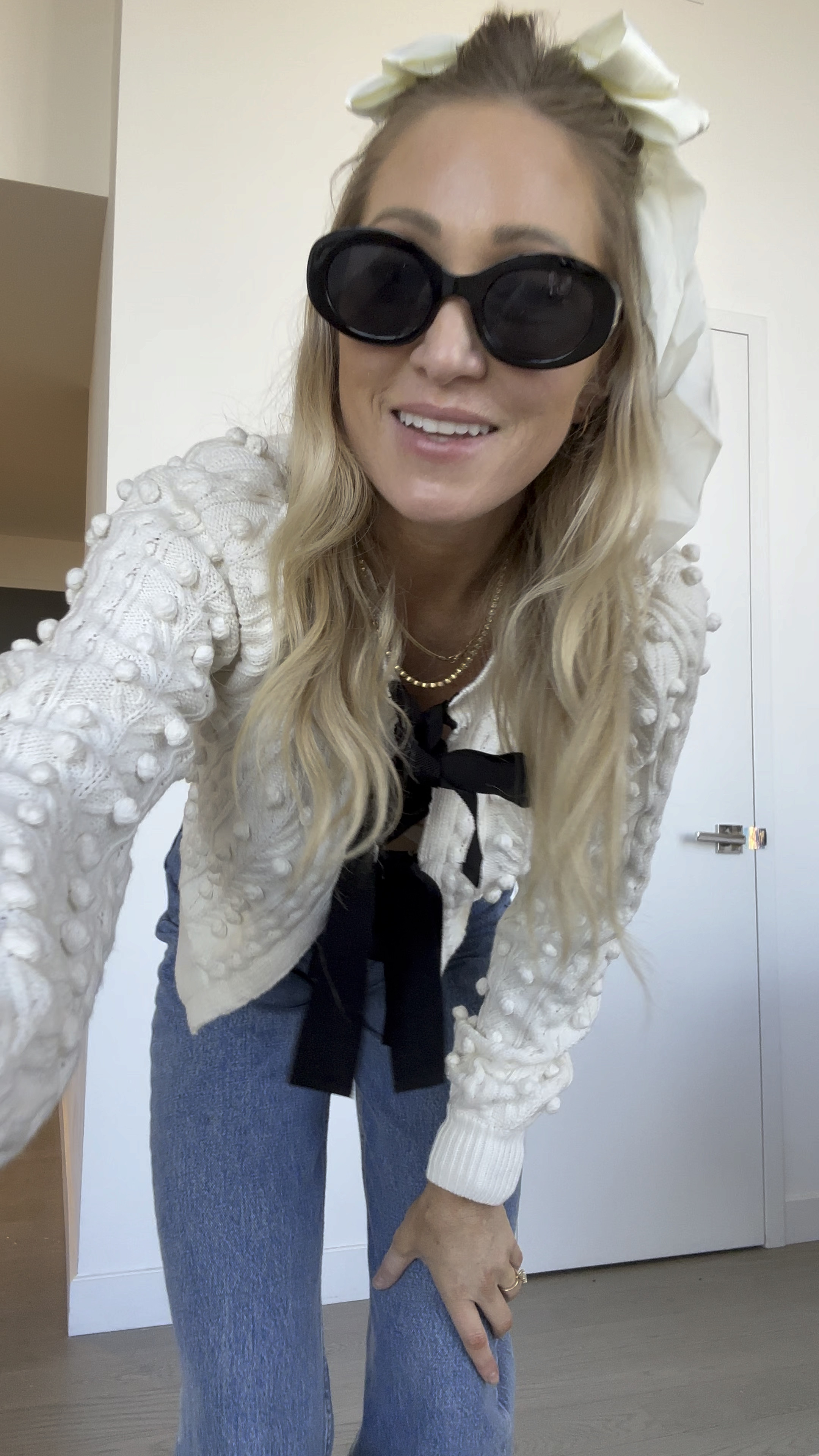 Holiday outfit idea- size S sweater and denim runs tts 

#LTKSeasonal #LTKparties #LTKHoliday