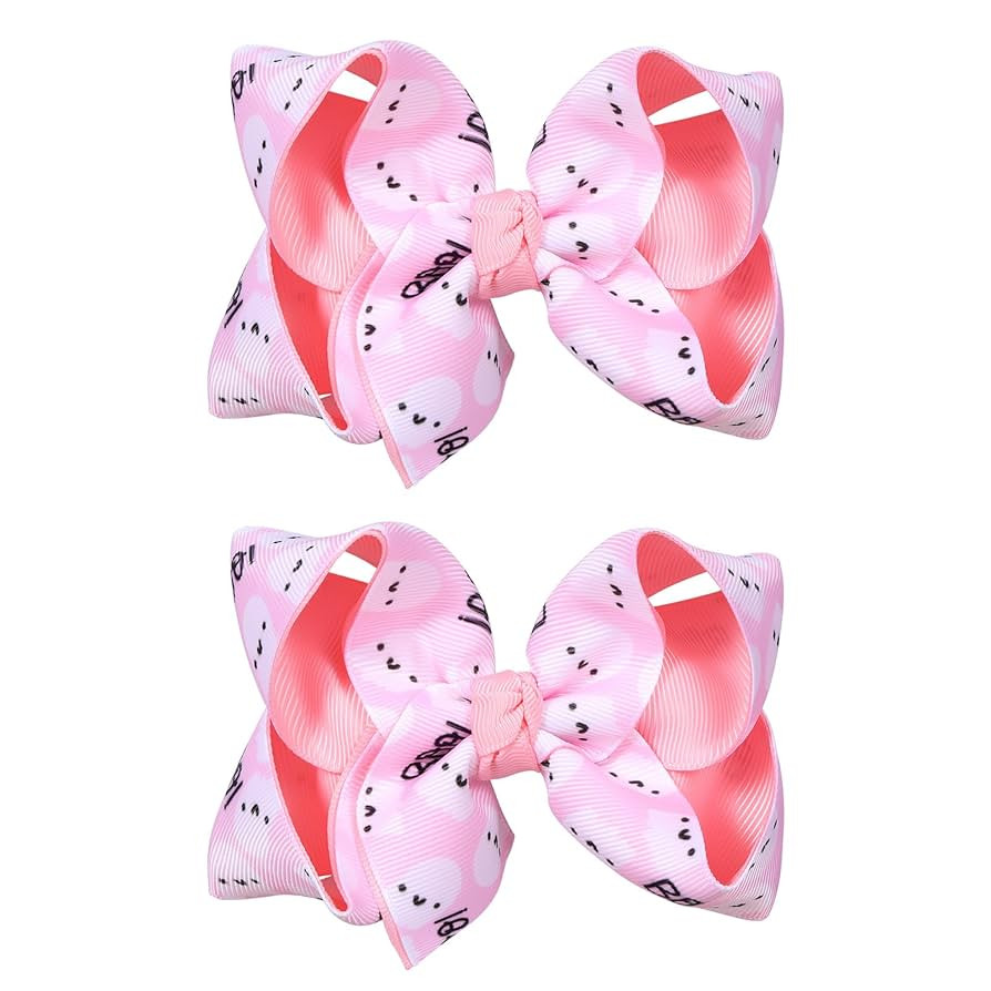 4.3" Halloween Ghost Bows Hair Clips 2pc Pink Boo Ribbon Barrette Alligator Hairpins Costume Outf... | Amazon (US)