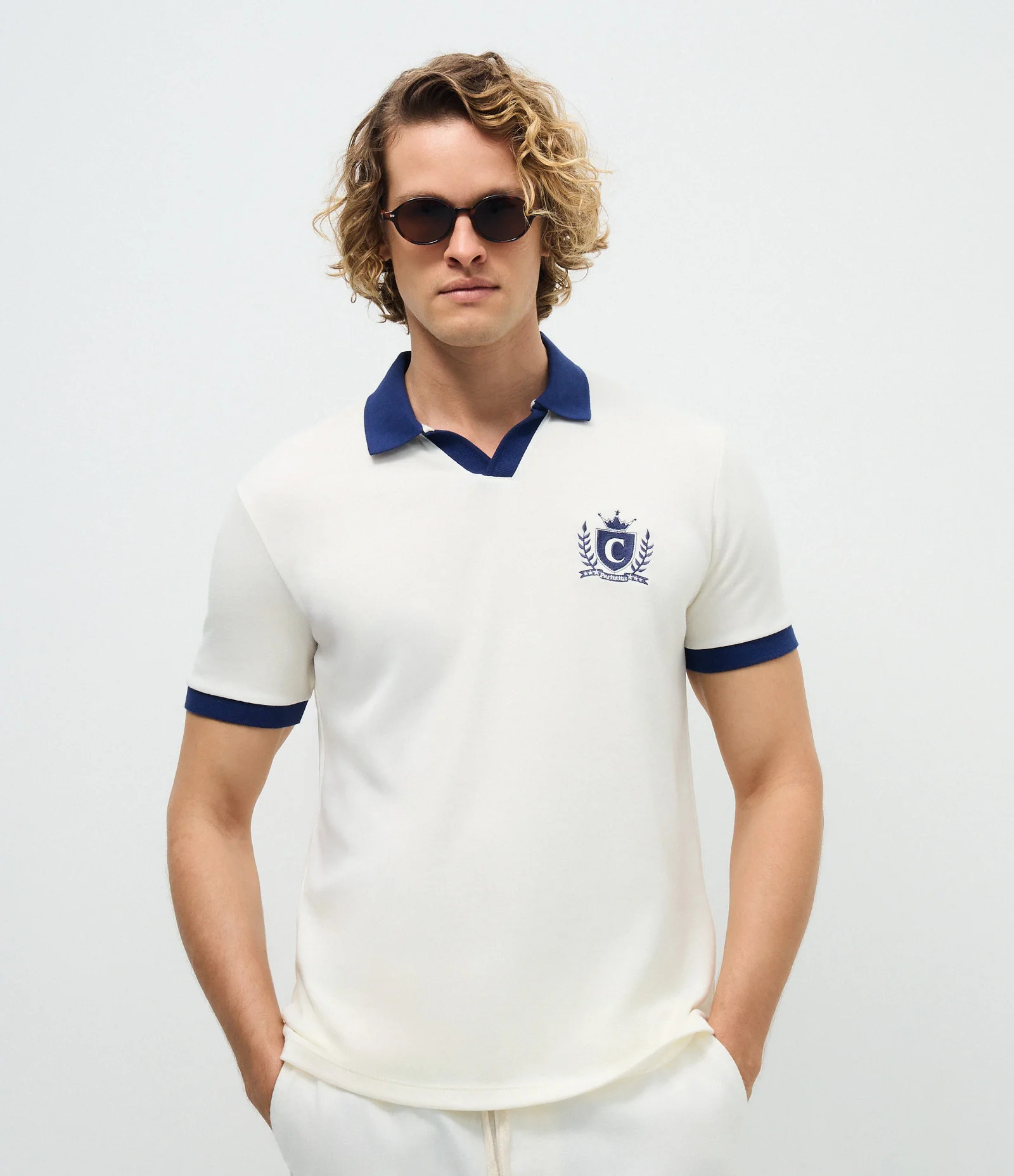 Camiseta Polo em Algodão com Bordado Parintins Boi Caprichoso Azul - Lojas Renner | Renner (BR)