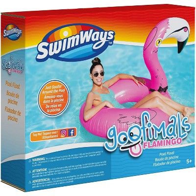 SwimWays Goofimals Cute 43" Outside Giant Water Inflatable Flamingo Pool Float | Target