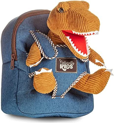 Naturally KIDS Small Dinosaur Backpack Dinosaur Toys for Kids 3-5 - Dinosaur Toys for 3 4 5 6 Yea... | Amazon (US)