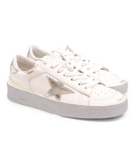 Golden Goose White & Silver Metallic Stardan Leather Sneaker - Women | Zulily