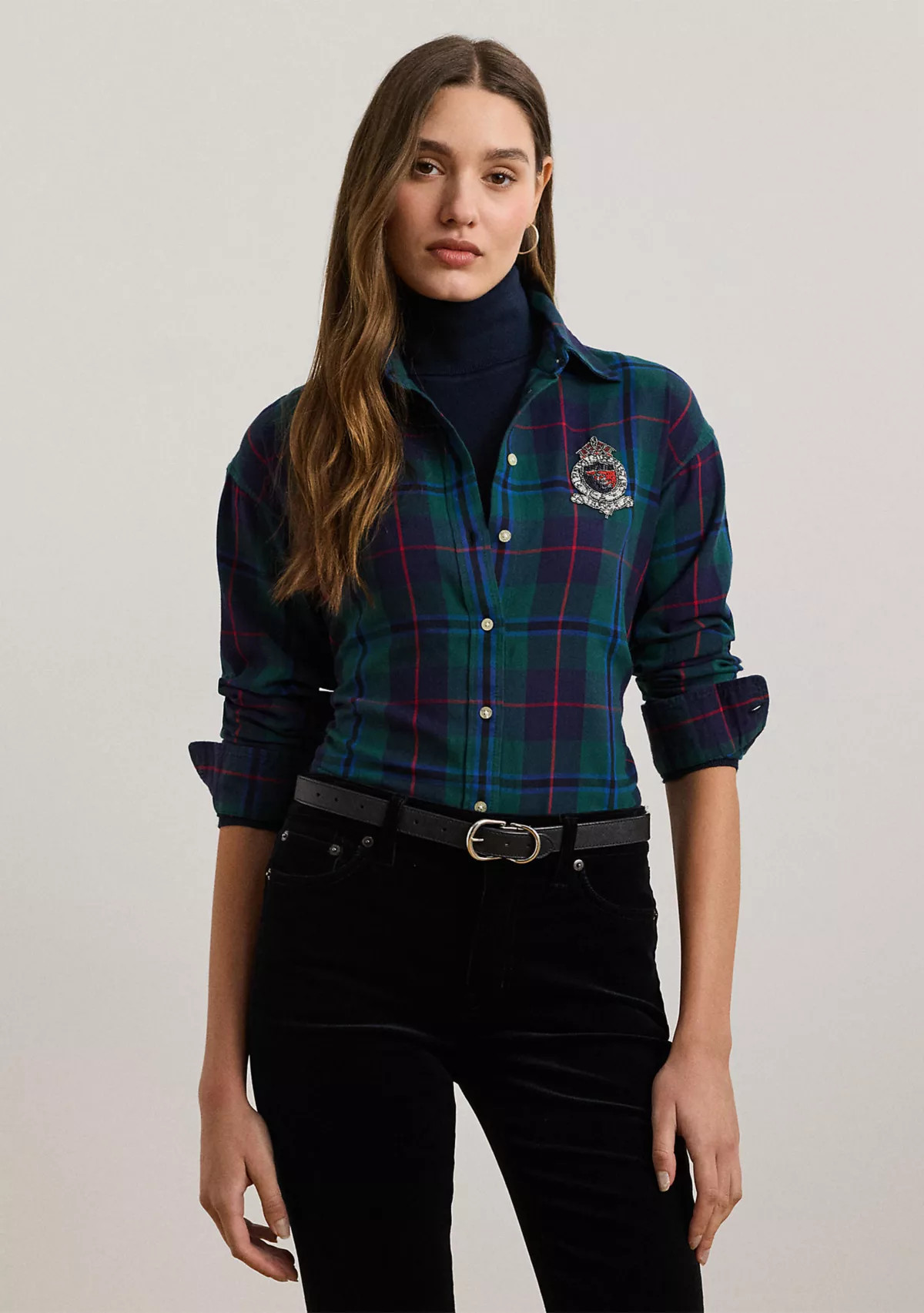 Relaxed Fit Black Watch Plaid Shirt | Belk