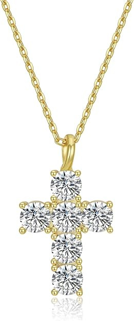 NUZON 2-Tone Interlocking | Sunburst Heart | CZ Evil Eye | Single Pear | Love Heart Pendant Neckl... | Amazon (US)