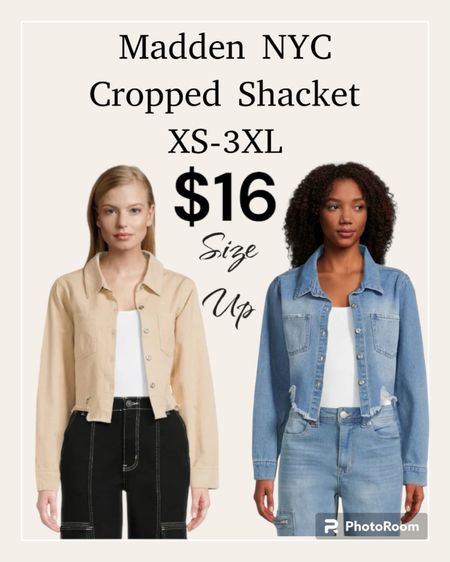 Cute cropped jean jacket on sale. Size up. 

#jeanjacket
#walmartfashion

#LTKsalealert #LTKfindsunder50